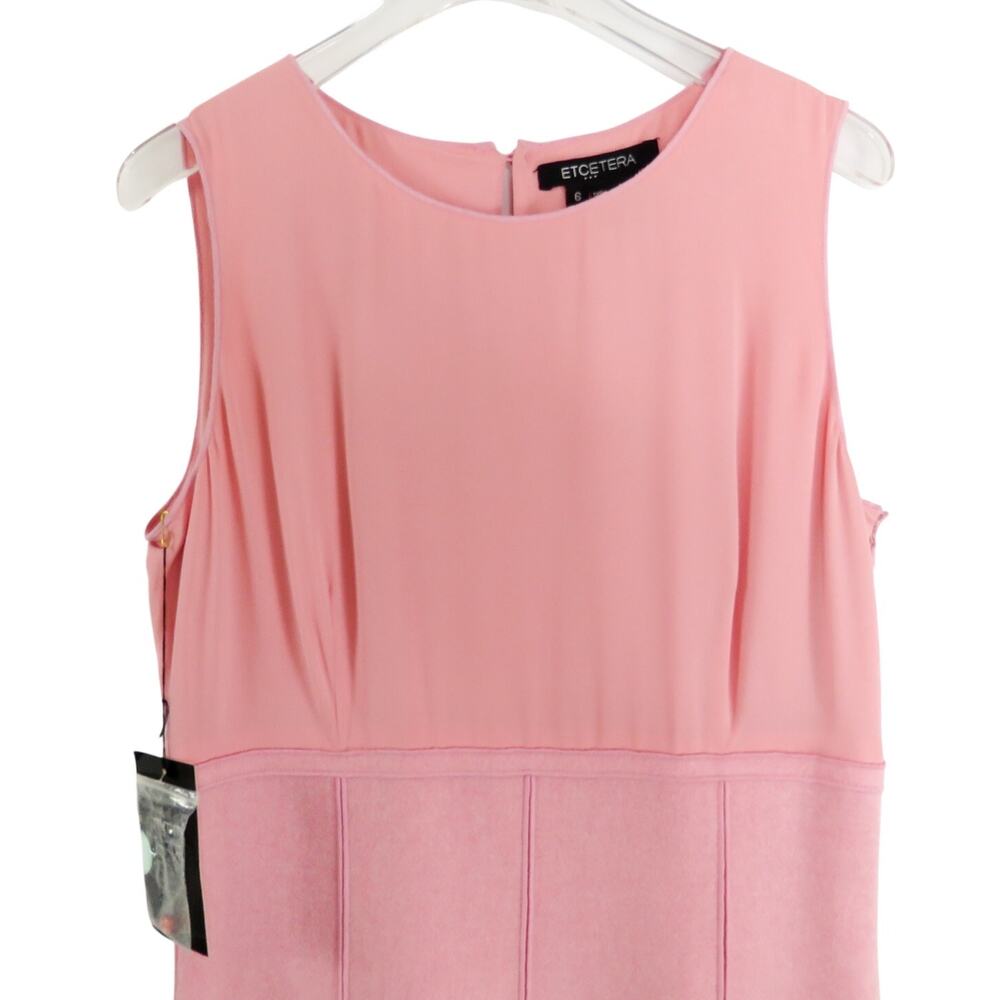 Etcetera Pink High Neck Sleeveless Knee Length Dress Size 6 - Picture 3 of 7